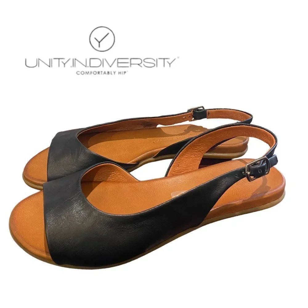 UNITY in DIVERSITY Kira 142 Women's Black Sandals NEW 37 6.5 7